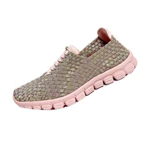 Image of Zee Alexis Women's Danielle Sneakers | Breathable Lightweight Flexible Casual Comfortable Slip-On No-Tie Elastic Laces Woven Shoes