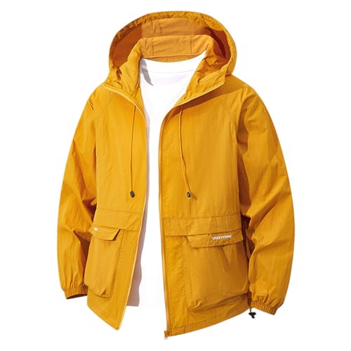 Generisch Chubasquero para hombre, impermeable, cortavientos, senderismo, cortavientos, transpirable, impermeable, chaqueta para bicicleta, plegable, chaqueta ligera para exteriores, camiseta UV, A03