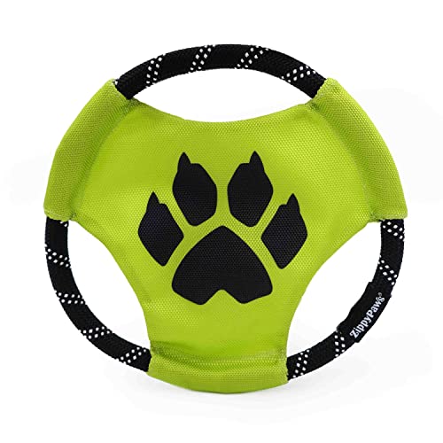 ZippyPaws Rope Gliderz - Durable Outdoor Dog Frisbee Toy,