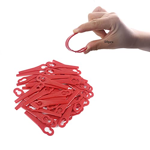 50 pezzi Lame in Plastica per Tosaerba,Lama di Ricambio in Plastica,Erba tagliabordi Lame di Ricambio,Lama in Plastica per Tosaerba per Prato da Giardino
