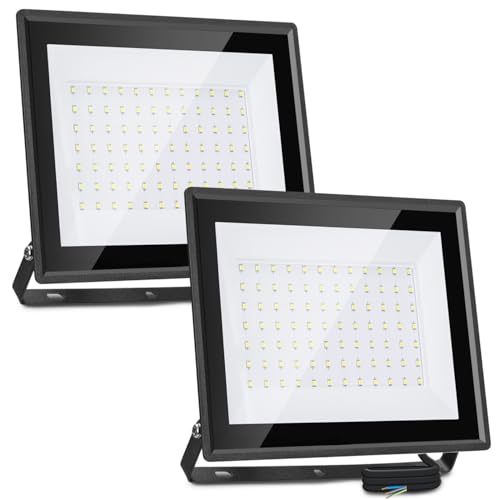 Aigostar LED Strahler Außen Innen 70W 6100LM Kaltweiss 6500K Ledstrahler Scheinwerfer IP65 Wasserdicht LED Außenstrahler für Hell Garten Garage Sportplatz Hof Fluter