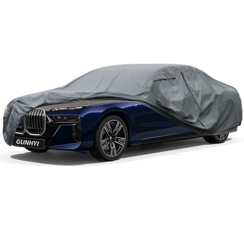 Image of GUNHYI Premium Car Cover Custom Fit BMW i7, 16 Layers Heavy Duty Car Cover Waterproof All Weather with Zipper Door for Sun Rain Snow Dust Uv Protection