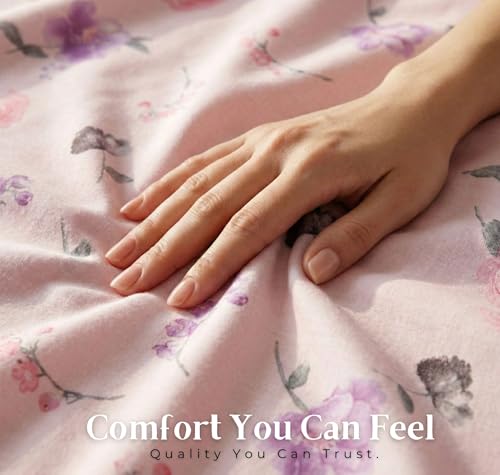 Image of VAS COLLECTIONS Kingston Collection King Size Bedsheet Set 3 Pcs | Soft Luxury Bedsheet with 2 Pillow Covers | Breathable & Shrinkage Resistant | 108x108 Inches (274x274 cm) (Pink, Purple)