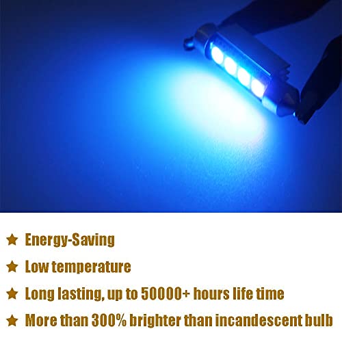 Glofe 9-30V Extremely Bright 211-2 212-2 578 Festoon Led Bulbs Error Free 1.61" 41Mm For Interior Map Dome Lights And License Plate Courtesy Door Lights, Blue, 4Pcs #TOP6