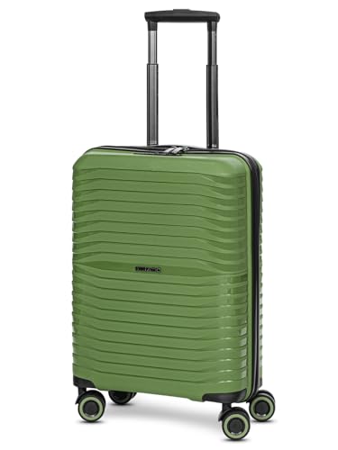 Stratic Shine Valise & Trolley | Equipée de 4 roulettes pivotantes à 360°, d'une poignée verrouillable, d'une Sangle de Rangement croisée et d'un séparateur d'espace | 37cm x 19cm x 55cm - 2.4kg