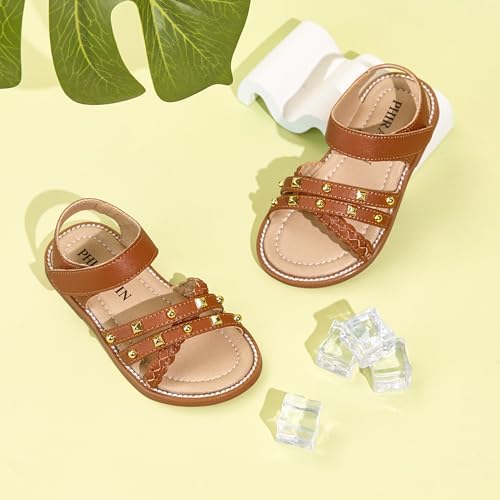 Image of PHIRAMIN Toddler Flower Girl Sandals - Girl Dress Shoes Toddler Little Kid Wedding Party