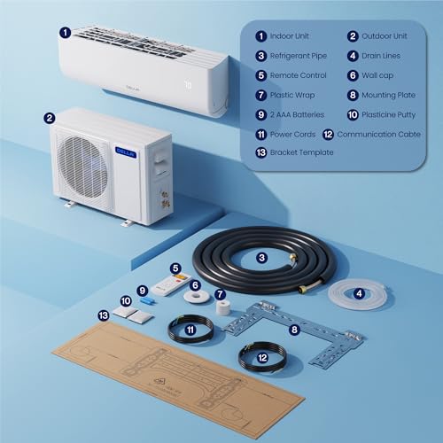 Della 12K1VR-20S-JA-I+O_2 Motto Series 12000 Btu Wifi Enabled Mini Split 20 Seer2 Cools Up To 550 Sq.Ft thumb #5