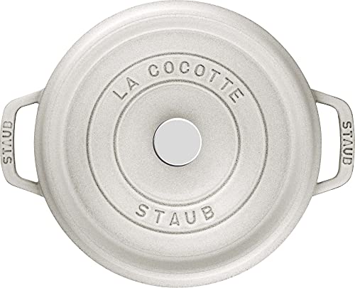 Image of Staub Cast Iron 2.75-qt Round Cocotte - White Truffle, Made in France