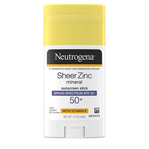 Neutrogena Sheer zinc oxide mineral sunscreen stick with vitamin e, broad spectrum spf