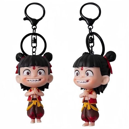 Nezha 2 Anime Movie Toys nezha aobing taiyizhenreng Keychain Accessors Accesorios Lindo colección de Mochila Creativa Mini muñeca