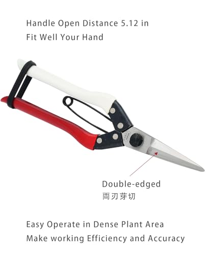 Image of Double-Edge Garden Shears Micro-Tip Pruning Shears Extra Heavy Straight Garden Scissors Effortless Cuts Pruning Shears for Gardening Clippers for Plant Herb Flower Harvesting Fruits vegetables