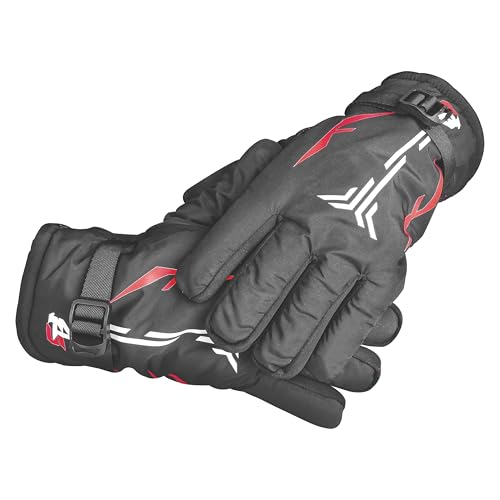 Image of Steelbird Full Finger Winter Gloves with Fur Inside - Warm, Windproof, Waterproof, Scratch Proof, Unisex Design for Men and Women, Ideal for Cold Weather