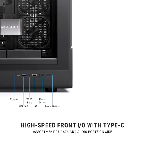 Image of Ant Esports Titan FE Mid-Tower Computer Case /Gaming Cabinet - Black | Support ATX, M-ATX & Mini-ITX | Pre-Installed 4 Black Fans
