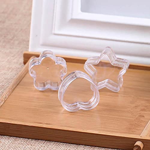 Image of NA TMXAOK 12 Pack Mini Clear Plastic Bead Storage Containers Box Lovely Heart Shape Small Box Earring Travel Organizer Cute Storage Case for Small Items, Pills, Tiny Bead, 1.37 x 0.6inch