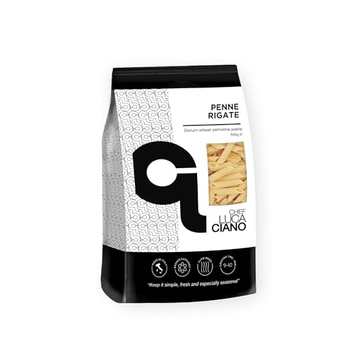 Chef Ciano Penne Rigate Durum Wheat Semolina Pasta, Premium Italian Style, 500g