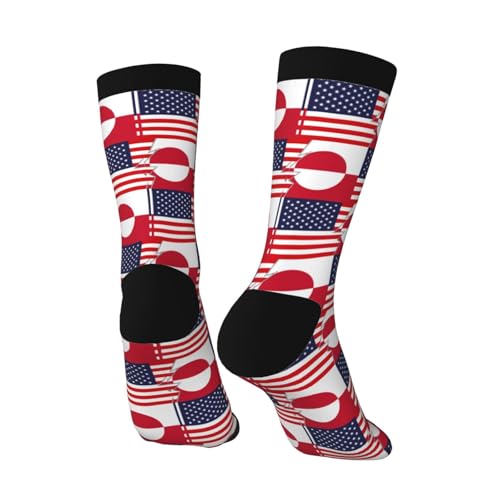 Flag Of Greenland And America Socks For Men Women Gift Wicking Sport Casual Running Socks3