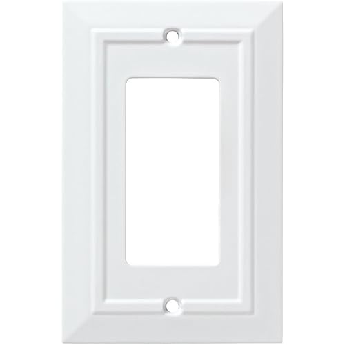 Franklin Brass Classic Architecture (1-Pack) Decorative Light Switch Cover Pure White 1-Gang Decorator/Rocker Wall Plate Electrical Outlet Guard W35243-PW-C