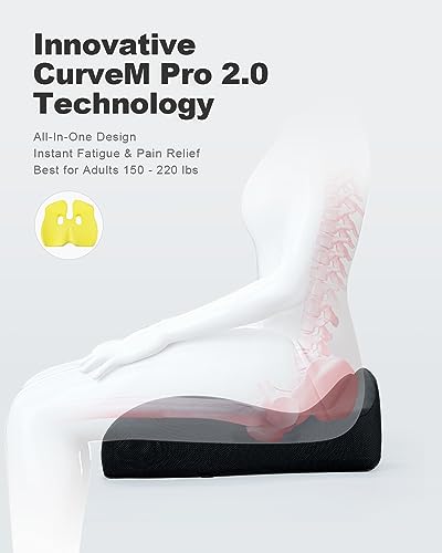 Foamula Seat Cushion For Office Chair, Memory Foam Sciatica Pain Relief Pillow, Seat Cushion For Hip, Tailbone, Coccyx Pain, Desk Chair Cushion For Office, Home Chair, Gaming Chair, Car thumb #2
