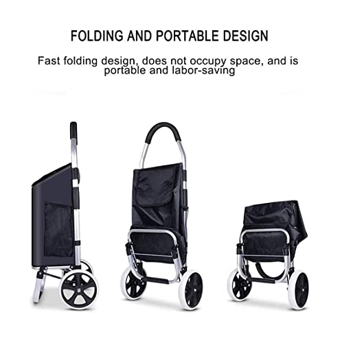 QUANLI Faltbarer Einkaufstrolley, Einkaufswagen mit großer Kapazität, Einkaufstrolley mit extra großer Einkaufstasche… – Bild 4