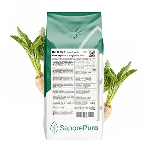 SaporePuro Inulina da cicoria - 1 Kg - fibra vegetale prebiotica da radici di cicoria