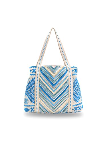 Image of Boho Girl Spacious and Stylish Handbag with Button Closure | Made of Cotton Material | For Daily and Office Use | Ladies Handbag Purse For Daily & Office Use | Double Shoulder Straps