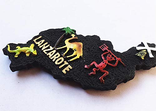 Imán decorativo 3D Lanzarote España 10x4 cm miniatura 3