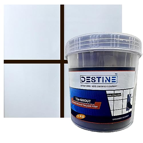 Image of DESTINE Tile Grout (16 COLOURS) (ALL PACKS: 100 Gm, 400 Gm, 800 Gm, 1 Kg, 3 Kg, 5 Kg), Waterproof, Cement Based Tile Joint Filler, Crack Filler, Tiles Gap Filler, Tile Grout (3 Kg, Dark Chocolate)