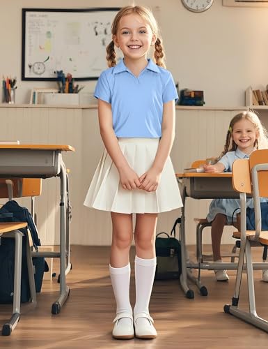 Image of KEREDA Girls Polo Shirts Golf Tennis School Uniform T Shirts Quick Dry Tops
