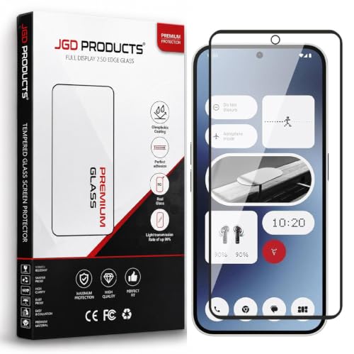 Image of JGD PRODUCTS 100% Fingerprint Unlock Military-Grade Gorilla Tempered Glass for Nothing Phone 2A , 2A Plus 5G with Edge to Edge Coverage - Case Friendly, Anti-scratch and Bubble free With installation kit