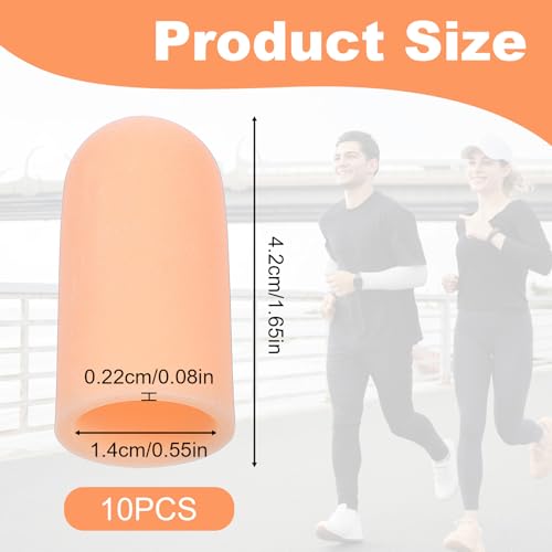 Image of 10 Pack Soft Gel Toe Protectors, Elastic Toe Covers Toenail Caps Sleeves for Foot Pain Relief Ingrown Toenails Corns Calluses Blisters Men Women