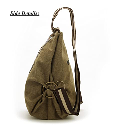 Goodhan Women Canvas Backpack Daypack Casual Shoulder Bag, Vintage Heavy-Duty Anti-Theft Travel Backpack #TOP6