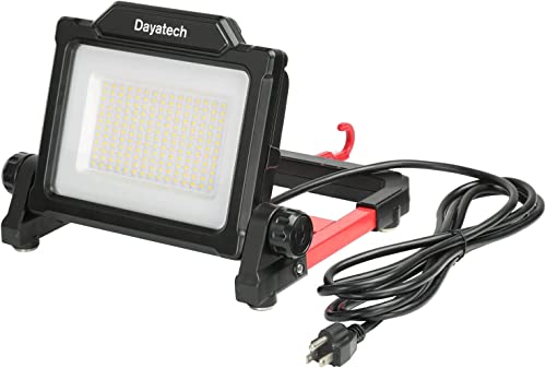 DAYATECH 90 W 10000LM LED Work Lights Portable, with Foldable Magnetic Base, Rotational Hanging Hook and Independent Switch, Brightness Aadjustable, 6 FT Outdoor Grade Cord