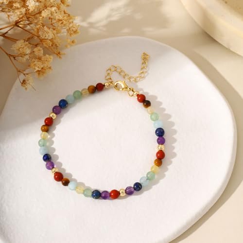Image of Triple Threat Protection Anxiety Relief Gifts for Women,Natural Healing Crystal Bracelet Evil Eye Jewelry for Her Friends