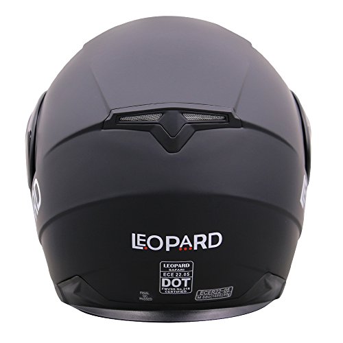 Leopard LEO-838 Klapphelm Integralhelm mit Doppelvisier #01 Mattschwarz L (59-60cm) Motorradhelm Damen und Herren ECE Genehmigt - 7