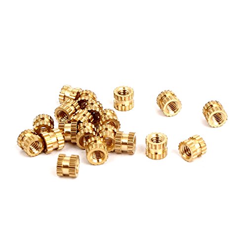 uxcell M2x3mmx3.5mm Female Threaded Brass Knurled Insert Embedded Nuts 20pcs
