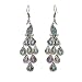 GBSTORE Gold Tone Vintage Peacock Blue Epoxy Crystal Feather Dangle Statement Earrings 1 Pair
