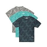 chopper club Jungen Sport-T-Shirts Polyester Zip Dry Packung mit 3 T-Shirts Ultra Soft| Superdocht Meeresgrün|Marineblau|Grau 36