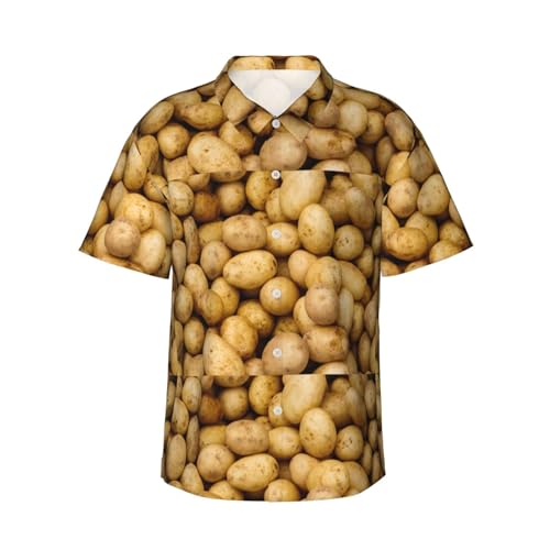 Chemise hawaïenne homme anti-transpiration légère imprimé pommes de terre