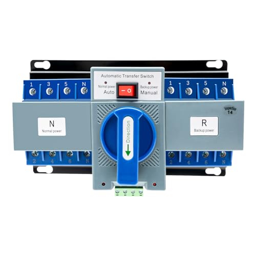 Notstrom Umschalter 6A-63A Automatischer Umschalter mit Manuellen und Automatischen Schalttasten ausgestattet CB-Ebene zertifiziert Geeignet für den Einsatz in Aufzügen Überwachungssystemen