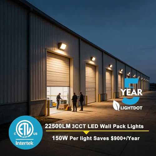 Image of Lightdot 3CCT Wall Pack LED Exterior Light, 3 CCT Adjustable 10 Pack 150W