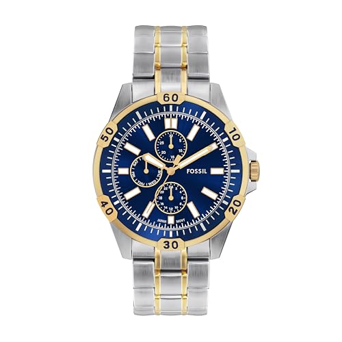 Listado de Reloj Fossil Azul que Puedes Comprar On-line. 43 Fossil Reloj fs6146 garrett de acero inoxidable en color dorado y plateado para hombre
