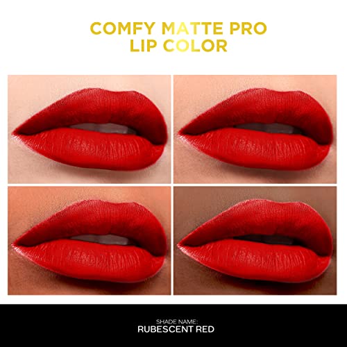 Image of FACESCANADA Comfy Matte Pro Liquid Lipstick - Rubescent Red 04, 5.5 ml | 10HR Longstay | Intense Color | Macadamia Oil & Olive Butter Infused | Lightweight Super Smooth | No Dryness | No Alcohol
