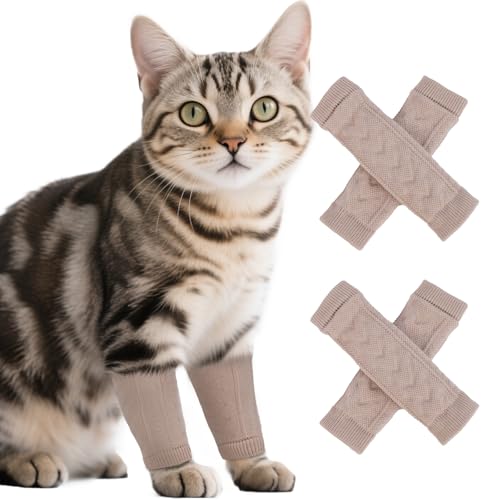 Image of ROZKITCH 4 PCS Dog Front Sleeve to Help Reducing Licking Scratching Elbow | Soft Knitting, Stretchy Fit Sleeves, Helps Reduce Licking, Dog & Cat Friendly, Easy to Wear, Daily Leg Coverage