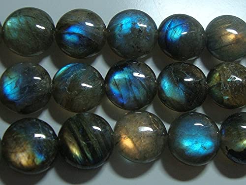 Labradorite smooth coin beads 14mm pour collier bohème chic et élégant