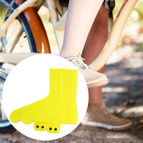 Cubrecalzados impermeables y antideslizantes de silicona para ciclismo, 2 piezas, amarillos, talla S miniatura 5