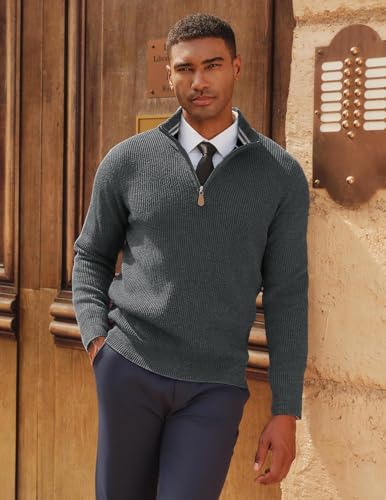 Image of NORTHWIND Men High Neck Zipper Full Sleeve Cotton Knitted Winter Sweater for Man Pullover Sweater Sweaters for Men Winter