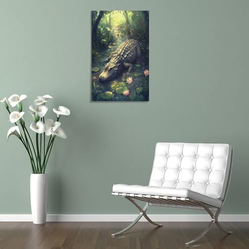 Impression sur toile crocodile de qualité supérieure pour une décoration chic - 5