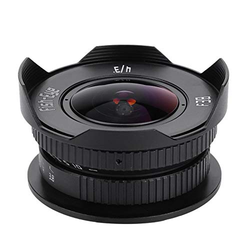 8mm f3.8 C Mount 4/3"Fisheye Lens Camera Fixed Focus Lens Kit per Olympus M4/3, per Panasonic Lumix Micro Camera, con copriobiettivo Anteriore