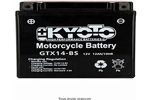 Batterie YTX14-BS Kyoto pour scooter et gros cube dimensions 150x87x147mm