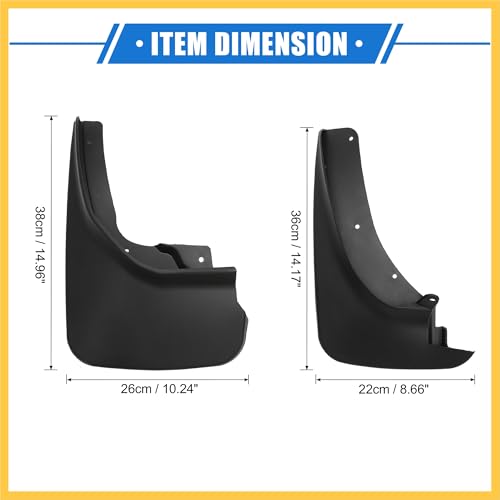 Image of Mud Flaps Kit Compatible for Ford Explorer 2011-2019, Quality Plastic Black Front and Rear Splash Guards Auto Replacement Parts